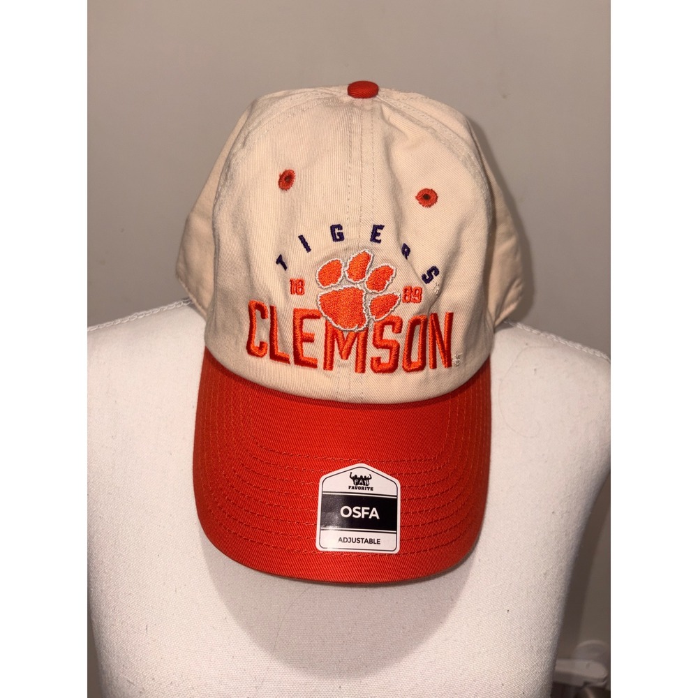 Fan Favorite Clemson Tigers Hat Cream Orange Snapback Adjustable OSFA
